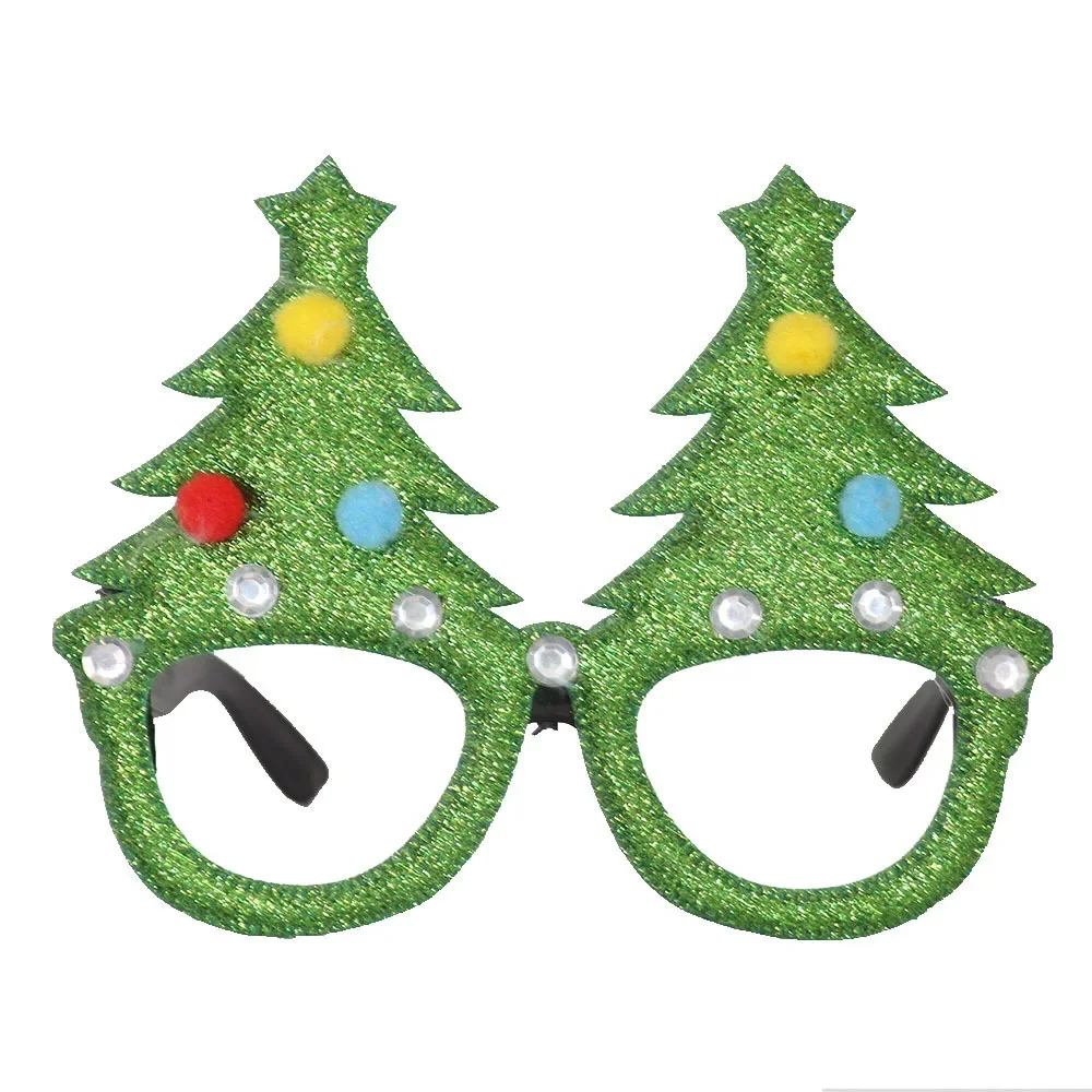 2pcs Christmas Party Decoration Glasses for Adults and Children Taking Photos Deer Antlers Snowman Trees Bow Glasses Festive