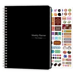 2024 A5 Weekly Planner Notepad - 52-Week Schedule Organizer & Office Supplies (Notepad 2 Stickers)