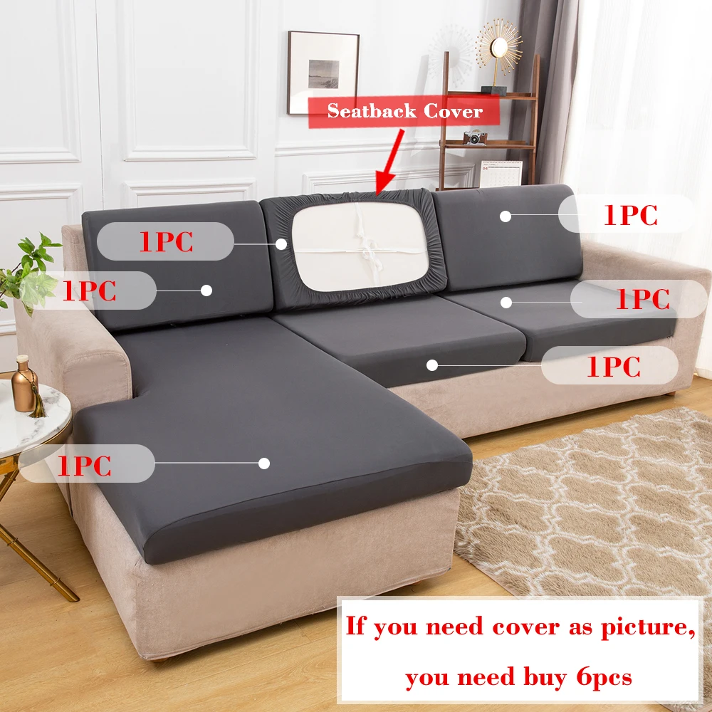 Double-Side Waterproof Sofa Seat Cushion Cover Elastic Protector Sofa Covers Pets Kids Livingroom Sofas Case with Random Gift