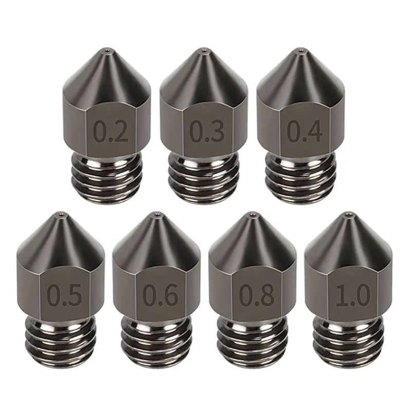 

5/10PCS Nozzle Super Hard Steel Mold Corrosion Resistant Extruder Threaded 1.75mm 0.2mm 0.4mm 3D Printer for Ender 3 CR10