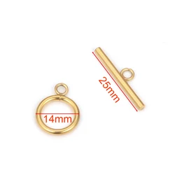 Stainless Steel Toggle Clasps for DIY Jewelry Making and Crafts - Set of 5 (Gold color 14mm)