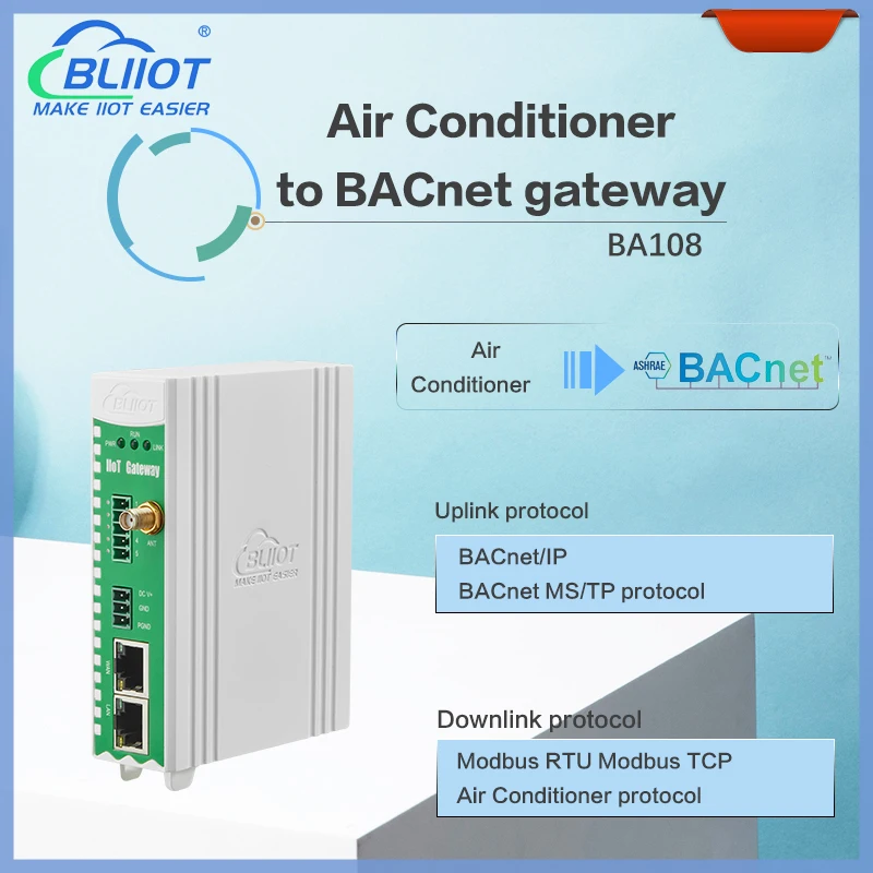 

Bliiot industrial protocols gateway Air Conditioning Modbus RTU TCP to BACnet/IP Building HVAC ethernet wifi