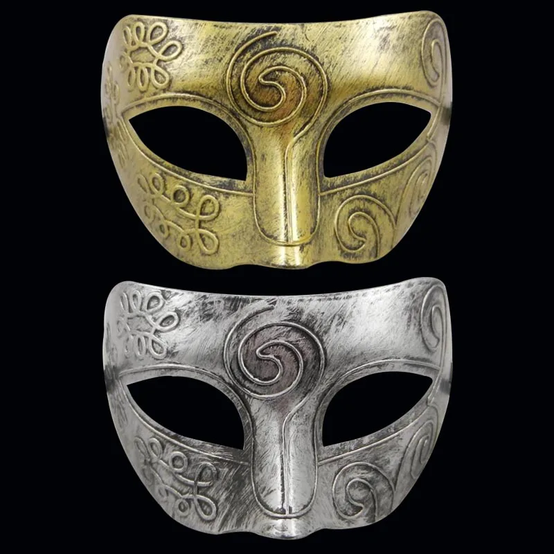 

Halloween Mask Half Face Flat Head Retro Adult Personality Half Face Cool and Handsome Venetian Mask Men Vibrato Christmas Mask