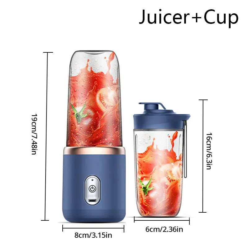 Fruit juicer 1pc Blue/Pink Portable Electric Small Juice Extractor Household Multi Function Juice Cup Mixing And Auxiliary Food