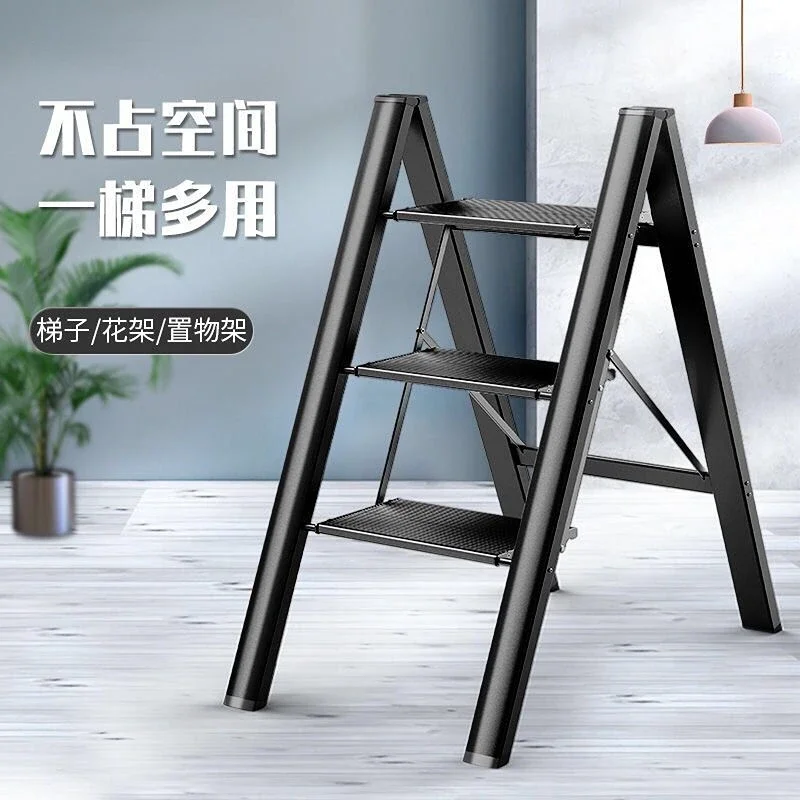 

Folding Aluminium Ladders Step Ladder Chair Portable Small Step Stool 3 Steps Kitchen Ladders Support Weight 150kg