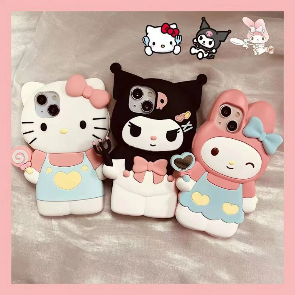

Ударопрочный чехол Hello Kitty для Iphone 14 13 12 11 Pro Max X Xr Xs Kawaii Sanrio Kuromi, мультяшный мягкий чехол для телефона
