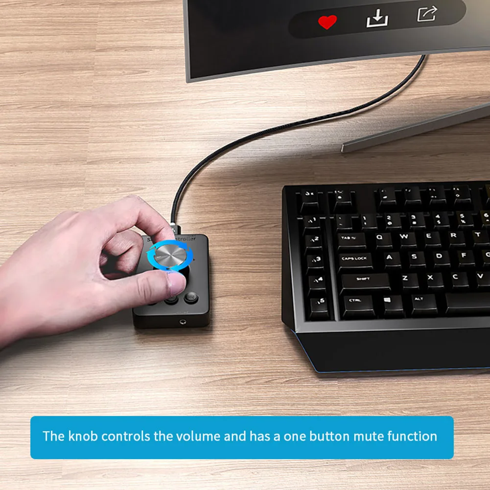 멀티미디어 PC 스피커 외부 오디오 조절 손잡이 USB 볼륨 조절 손잡이 3가지 모드 Bluetooth 호환5.1 멀티미디어 제어 손잡이