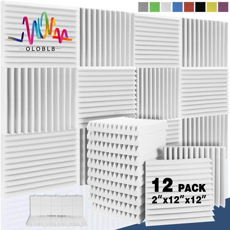 Sound Absorbing Material Studio Acoustic Foam Soundproof Foam For Ktv Room Bedroom Soundproof Acoustic Insulation 12 Pcs