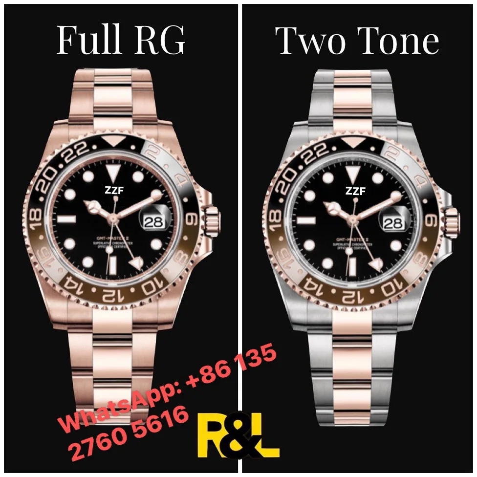 ZZF GMT-Master II Men's Watch Rose Gold Two Tone Wrapped 18K The Best Super 3285 Movement 2 Years Warranty Waterproof Box |
