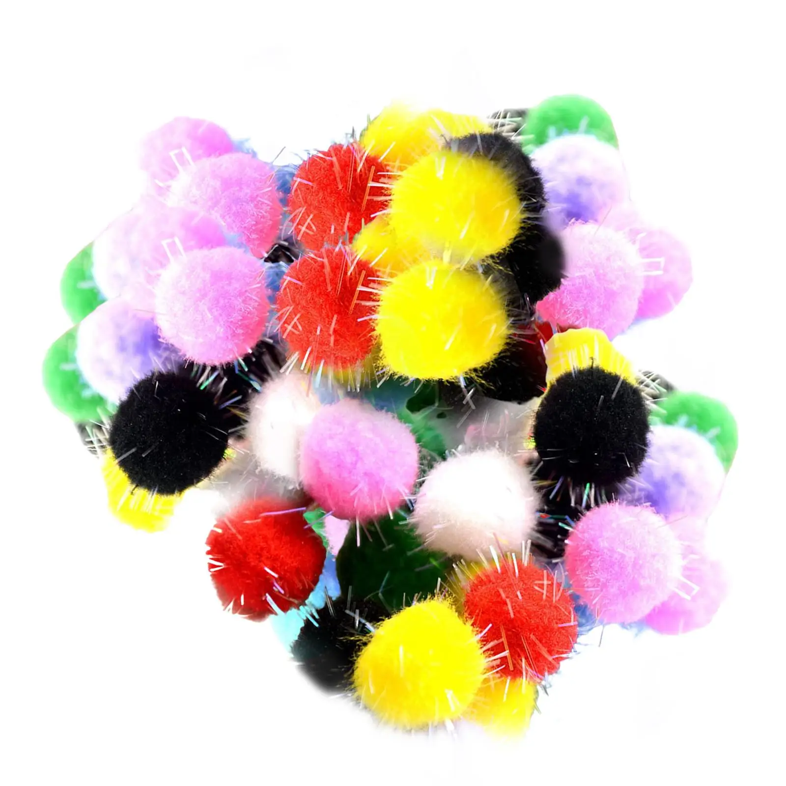 100x Multicolor pompoms Charms kids children toy Assorted Balls for Jewelry Making Arts Crafting