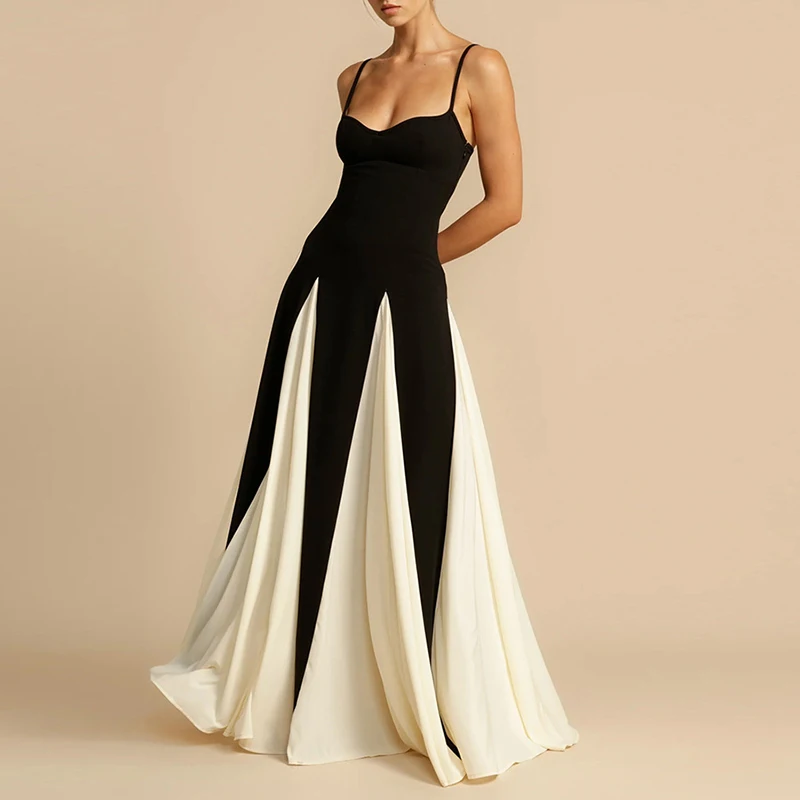 Vestito Elegante Vestito A Strisce Abito Lungo Vestito A Righe