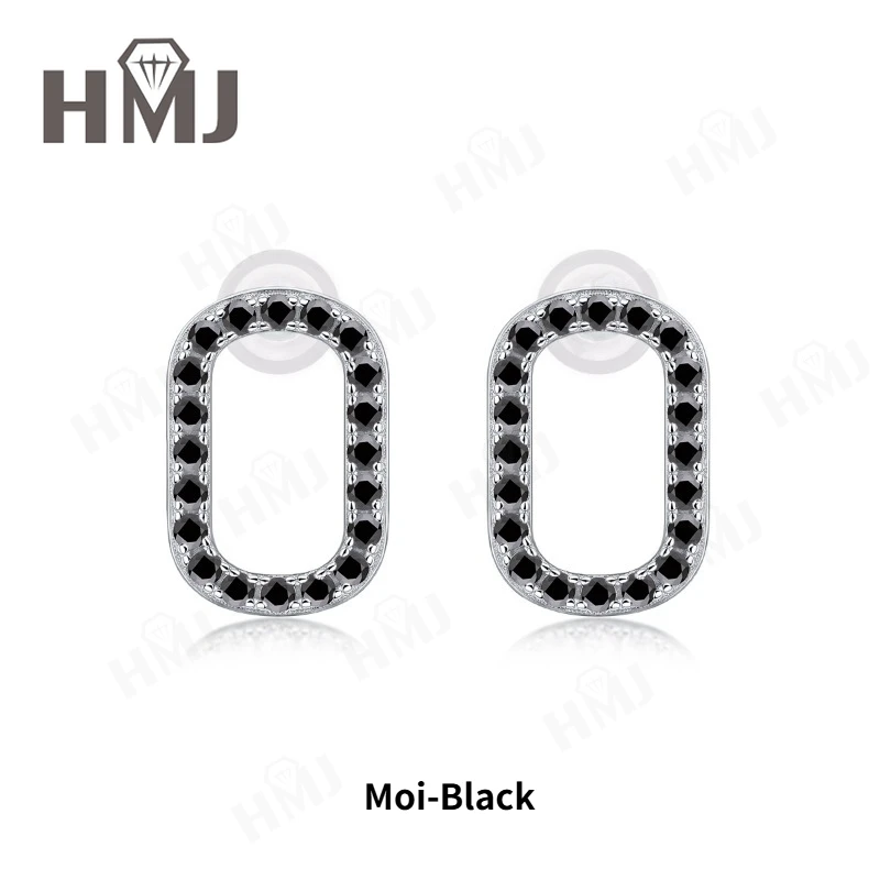 Moissanit-Ohrringe, im Labor hergestellte bunte Steine, 925er Sterlingsilber, Farbe D/Rot/Schwarz/Grün/Blau, edler Schmuck, Geschenk für Frauen – Detail 6