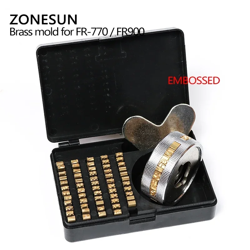 ZONESUN Heat Stamping Alphabet Set Heat Press Machine FR900 FR770 Alphabet Set Date Coding Machine Letter Numbers Brass Number