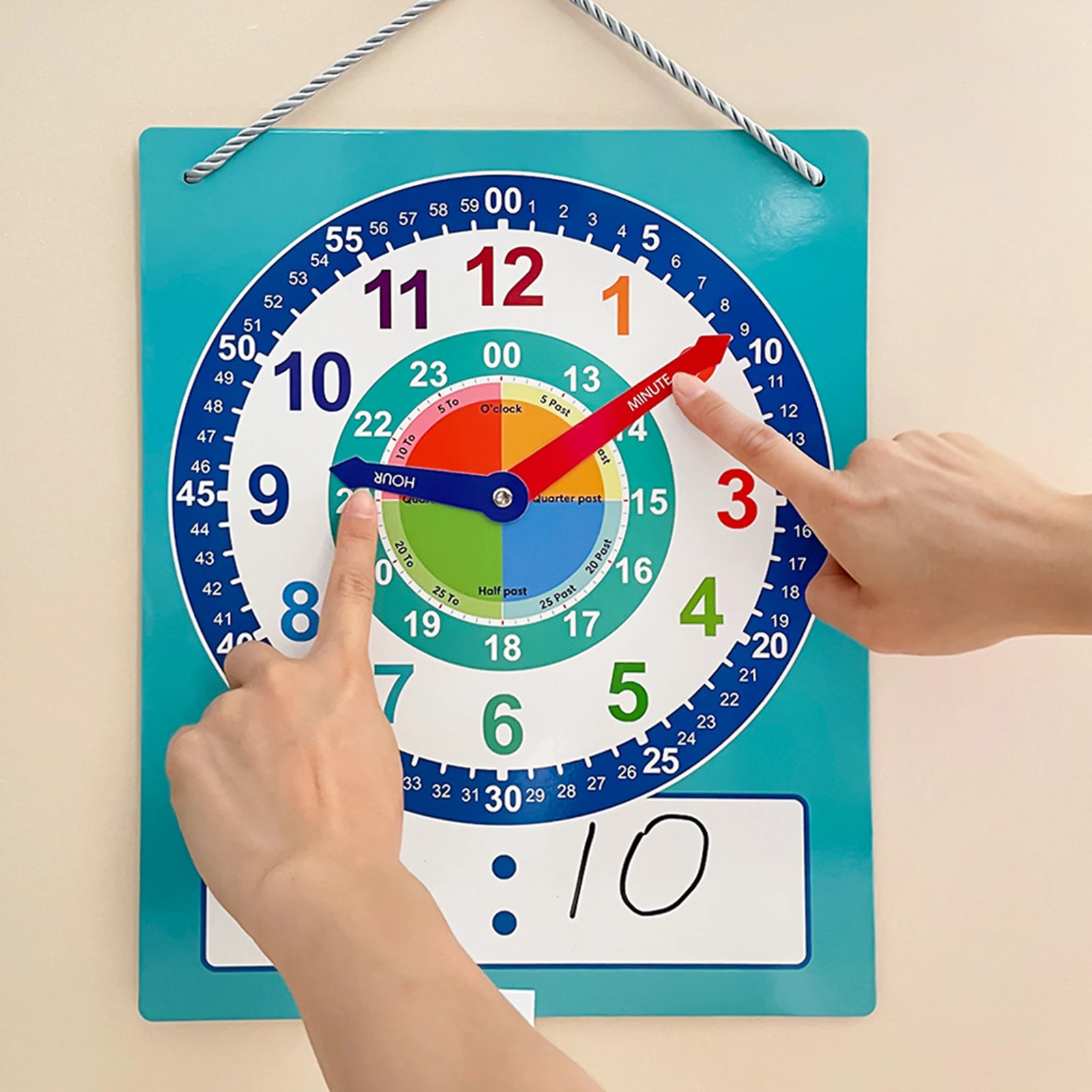 Children's Clock Model Primary School Children's Clock Teaching Aids Teaching Time Cognitive Learning Tools Clear Labels - 3
