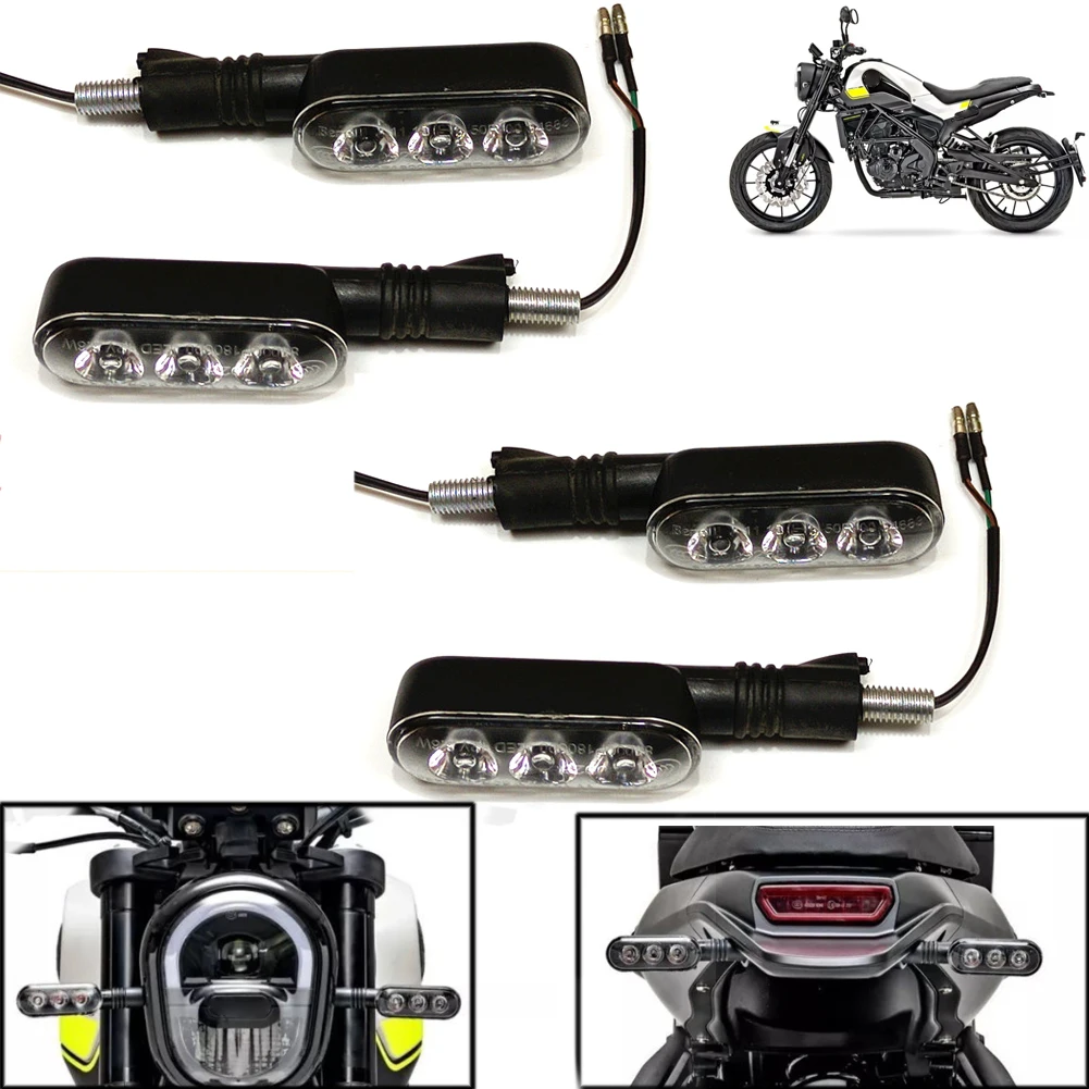 Motorcycle Front Rear Turn Signal Light Flashers Lights Indicator Lamps