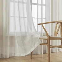 CHAXI Modern Striped Vertical Tulle Sheer Curtain for Living Room Bedroom Kitchen Voile Window Drapes  Decoration Custom Made 2