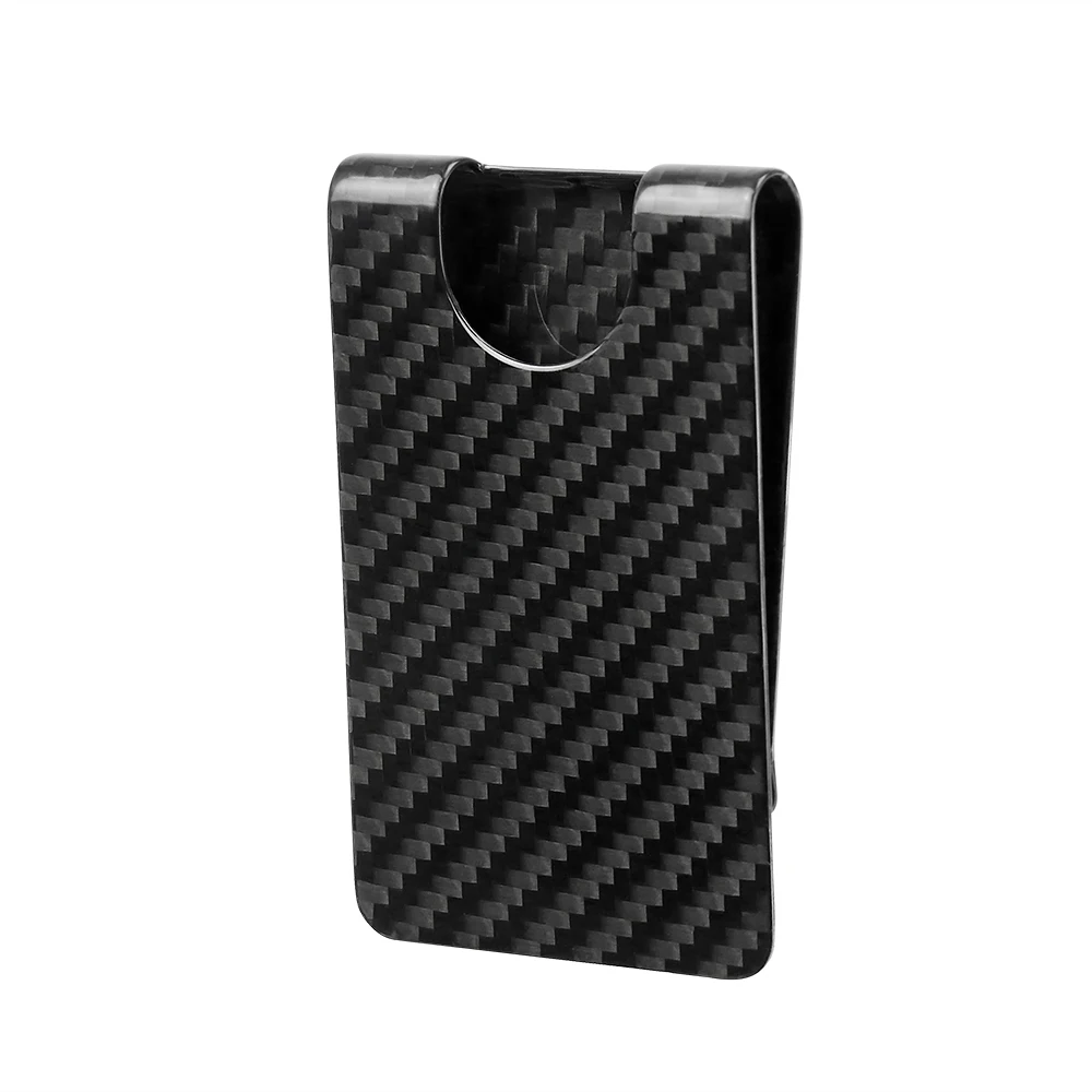 Black Twill Carbon Fiber Pocket Wallet Slim RFID Cash Clip Credit Card Holder for Men Bussiness Gift credit card holder carbon fiber wallet