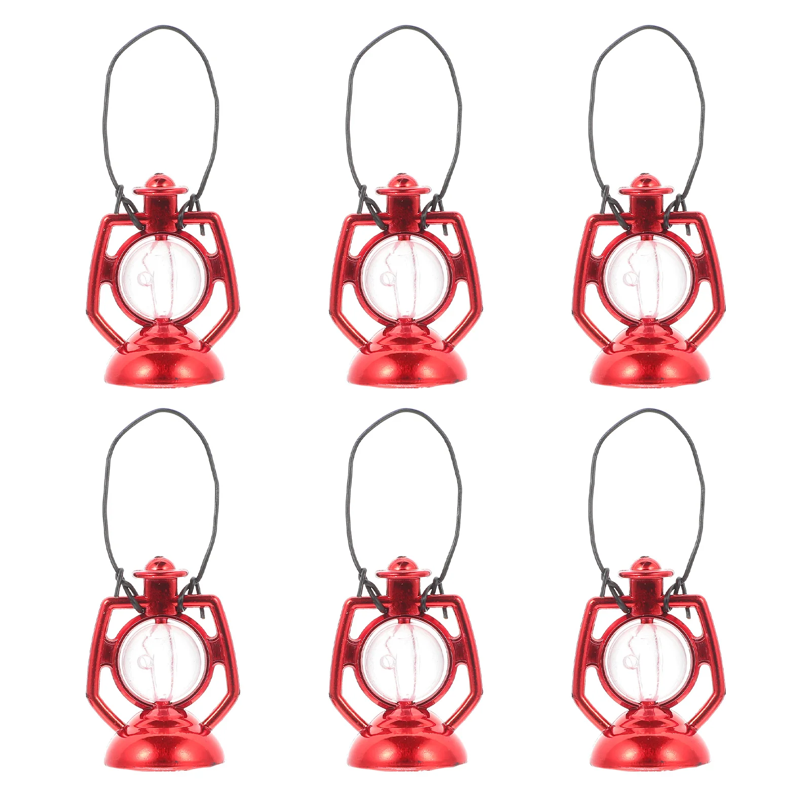 

6 Pcs Christmas-tree House Kerosene Lamp Miniature Decoration Micro Landscape Prop Adorn