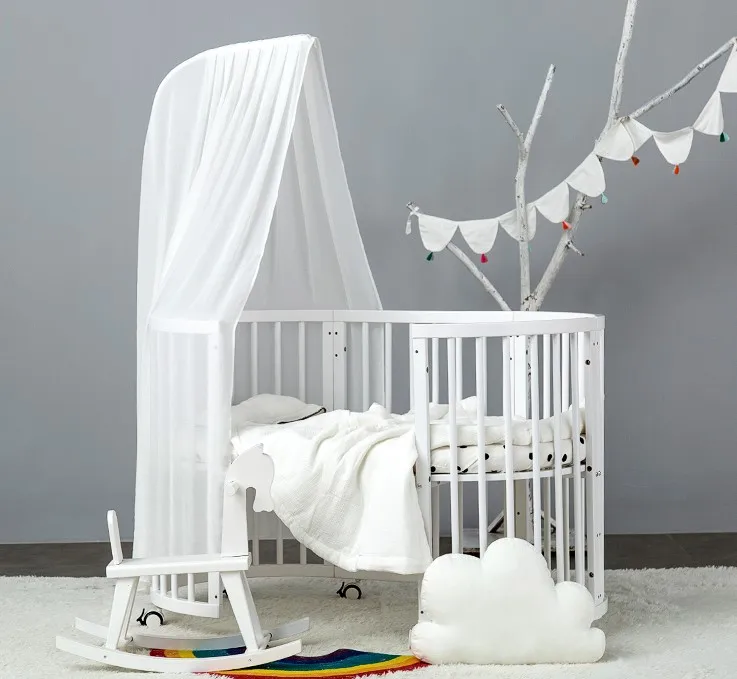 High Quality Cot Baby Bed Adjustable Crib Beech Wood Solid Carton Free Customized Modern Wooden Baby Cradle Cribs for Babies