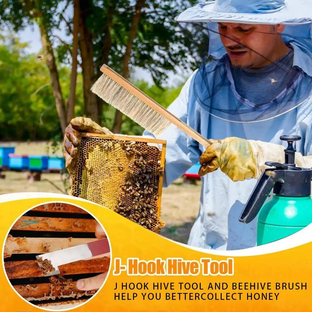 

Набор инструментов для пчеловодства из нержавеющей стали, многофункциональный скребок, щетка, оборудование для пчеловодства, скребок с J-образным крючком, инструмент для пчеловодства, скребок