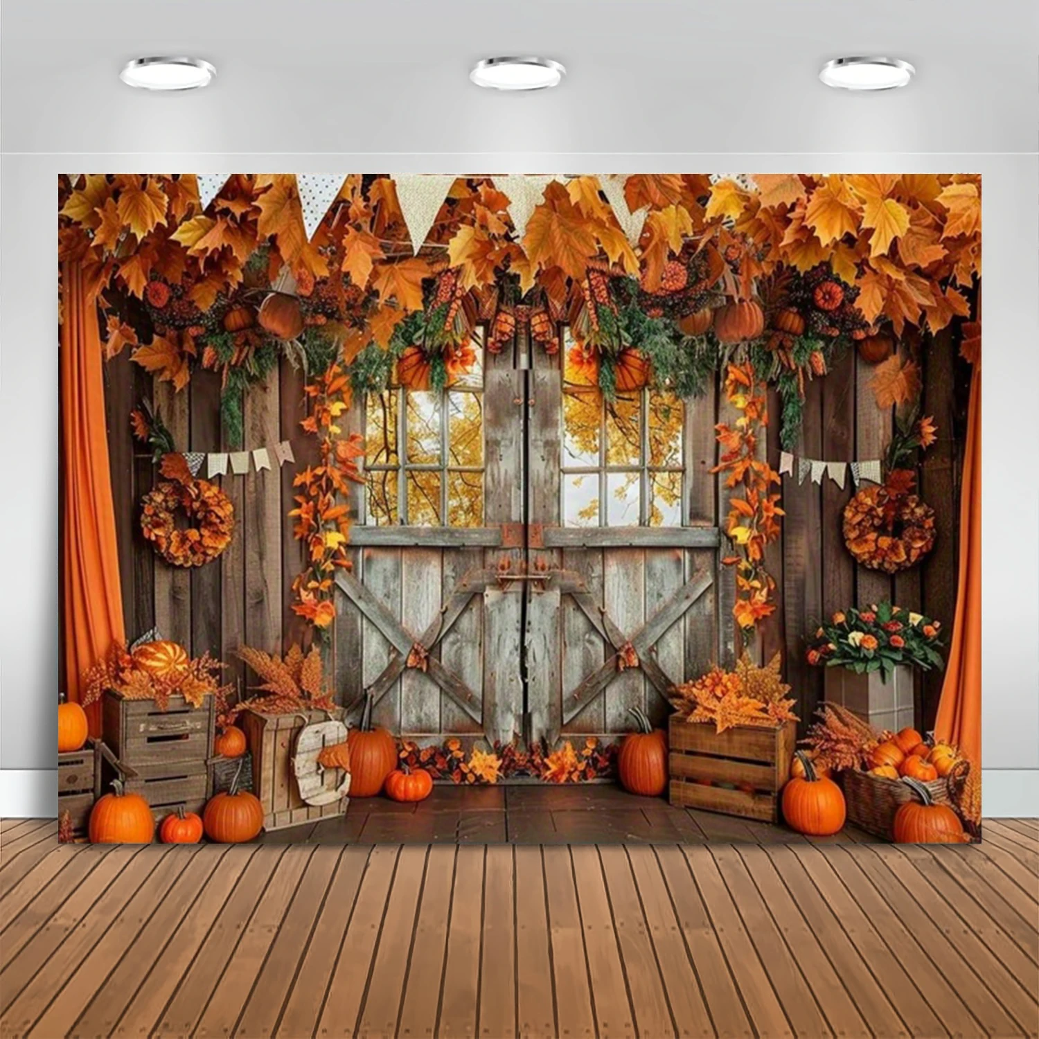 Toile de fond de photographie de récolte d'automne, bannière de décor de  fête préChristophe, automne, grange, Aliments, Thanksgiving, érable, fond de  festivals - AliExpress, image size:1500x1500