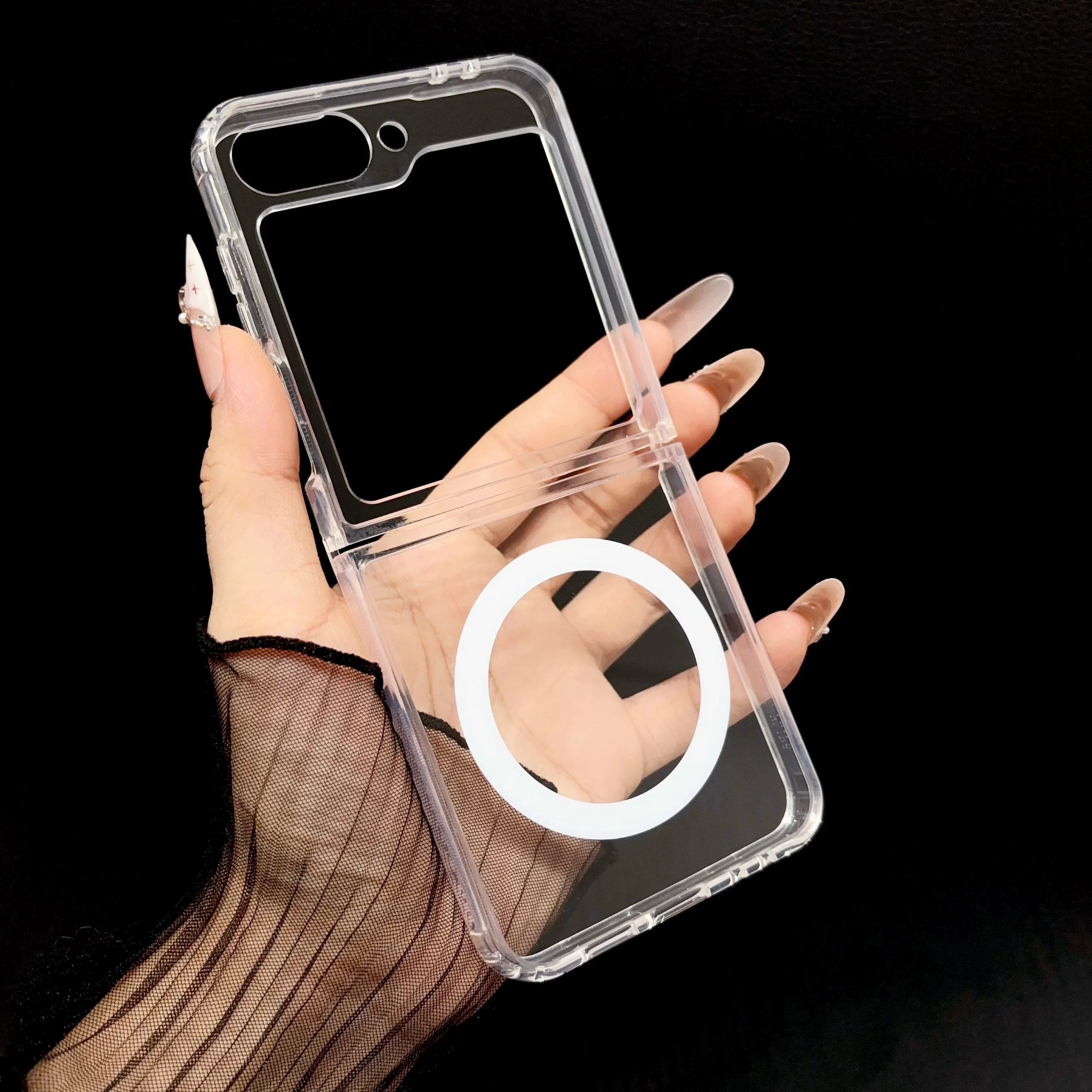 Magnetic Transparent Acrylic Shockproof Phone Case