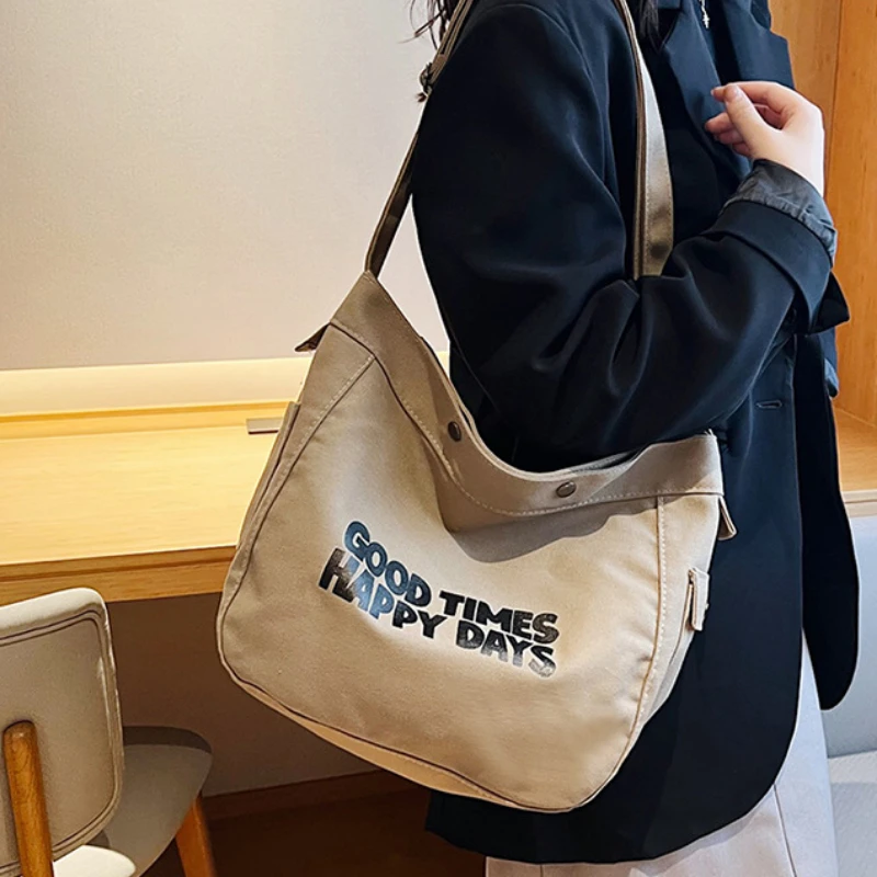 Letter Cavans Bag, Ladies Cross Body Bags for Women Shoulder bag, Campus Student School Bags