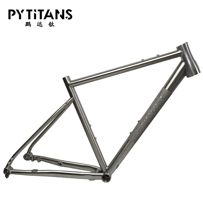 Classical Titanium Bike Frame integrated Head Tube Whole Inner Cable