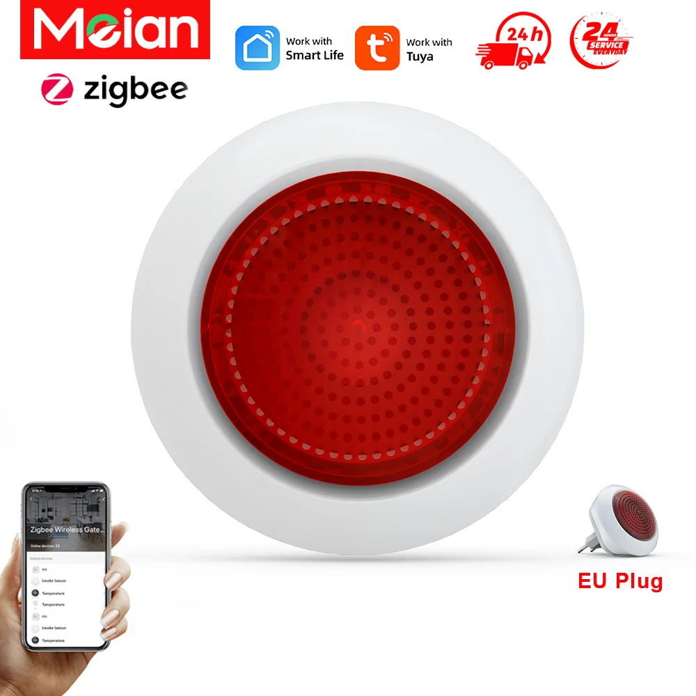 Sirena Allarme Zigbee Smart - 100 DB, Luce Stroboscopica | Controllo App, Compatibile Alexa/Google - Foto 3