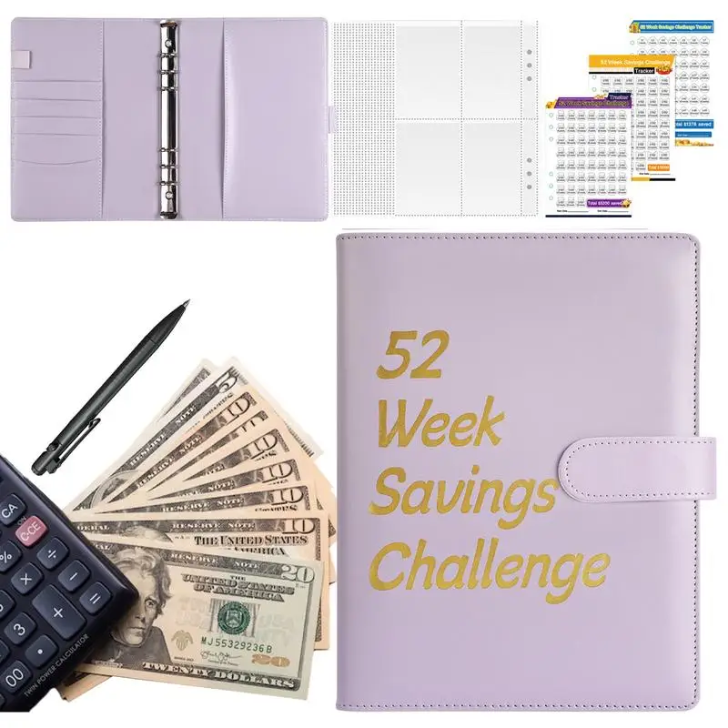 

52 Week Challenge Binder Money Saving Challenge Book Waterproof Money Organizer Budget Planner A5 Waterproof Savings Book For