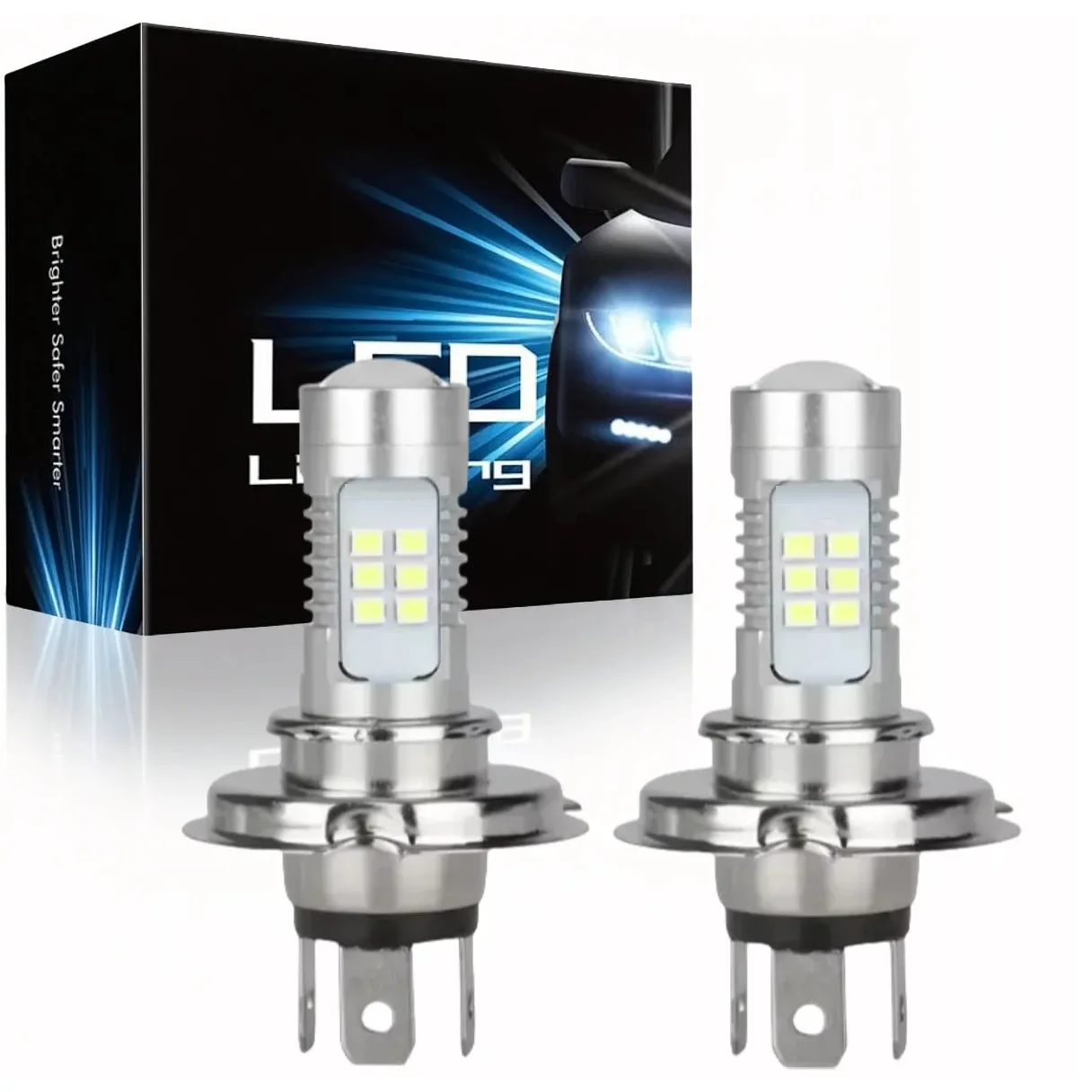 H4 9003 HB2 LED 안개등 변환 키트 2개 세트, 매우 밝은 6000K 백색 ..