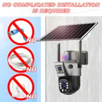 10x Zoom 4G SIM caméra solaire extérieure 6K 12MP trois objectifs HD Vision nocturne caméra de Surveillance IP Protection de sécurité PTZ CCTV Cam 6