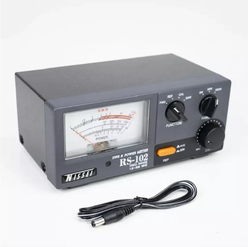 NISSEI RS-102 1.8-200MHz 200W SWR POWER Meter HF/VHF Pointer Meter RF Power Meter with Led Backlight