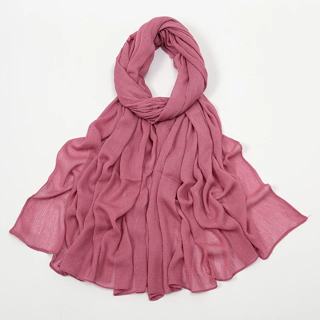 Nouveau Hijab en rayonne froissé pour femmes, écharpe musulmane, châles longs, Turban islamique solide, bandeau Heascarf, bandeau Ramandan