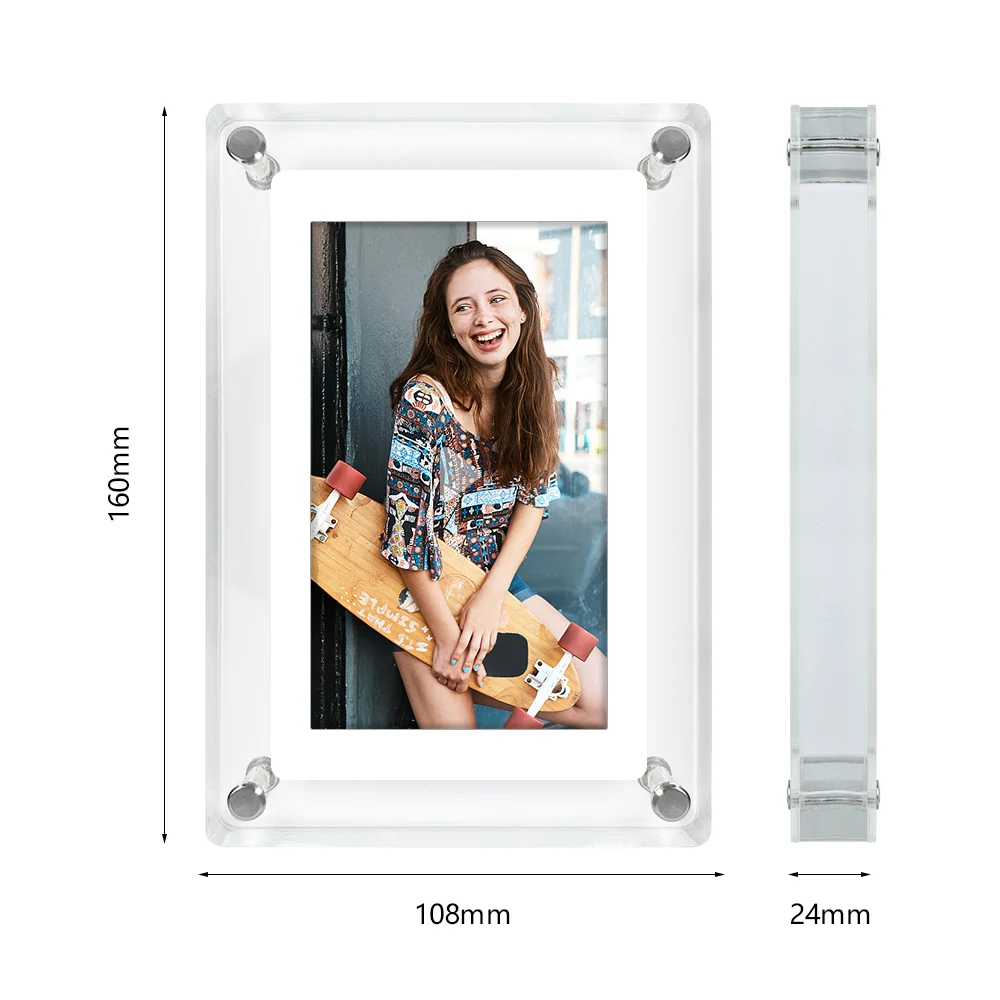 Acrylic Digital Picture Frame 5 Inch 4GB Memory 1200mAh Electronic Album