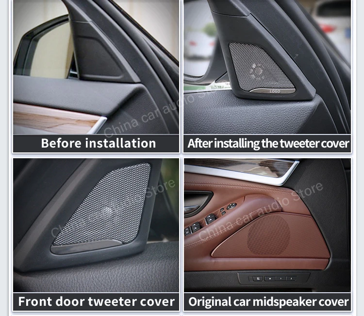 Stereo Speaker Tweeter Audio Speakers Kit Door Speaker Covers Car Front Door Tweeter Cover For BMW F10 F11 5 Series
