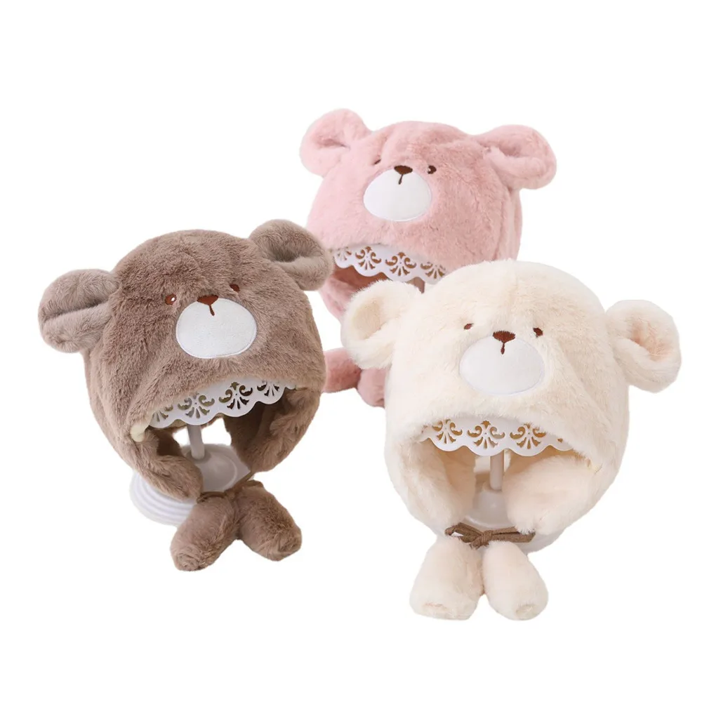 Babyhug 100% Cotton Interlock knit Cap With Bear Face & Ear Applique Yellow - Diameter 10.5