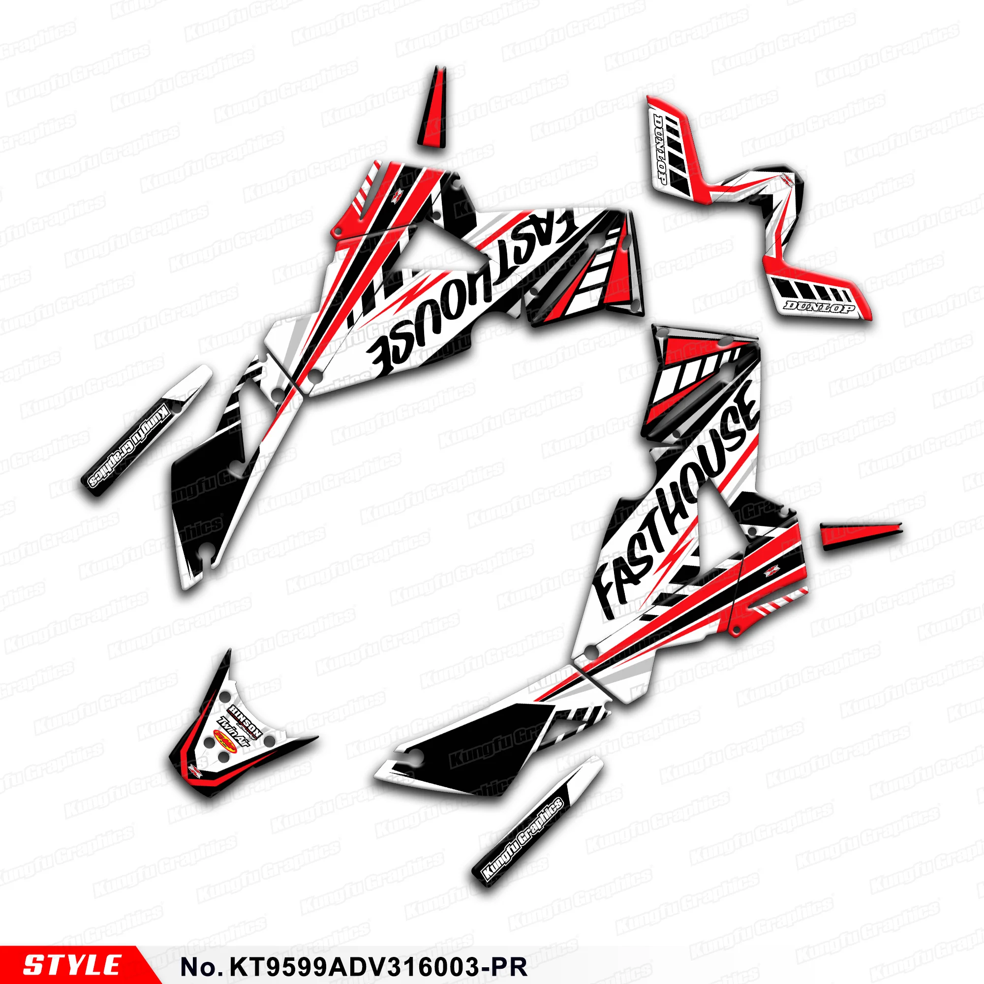 

Aftermarket Custom Graphics PVC Sticker Decal Kit for KTM 950 990 Adventure ADV 2003-2016, Style No.KT9599ADV316003-PR