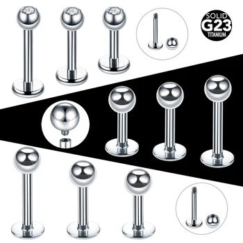 티타늄 16G 14G Tragus 헬릭스 바 3/4 MM 볼 Labret 립 바 링, 스터드 연골 귀 피어싱 여성 남성용 바디 쥬얼리, 1 개