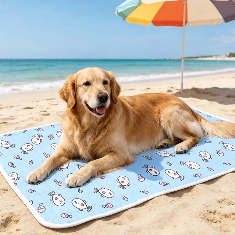 Pet Cooling Mat For Dogs And Cats Summer Ice Silk Sleeping Pad_voghion.com
