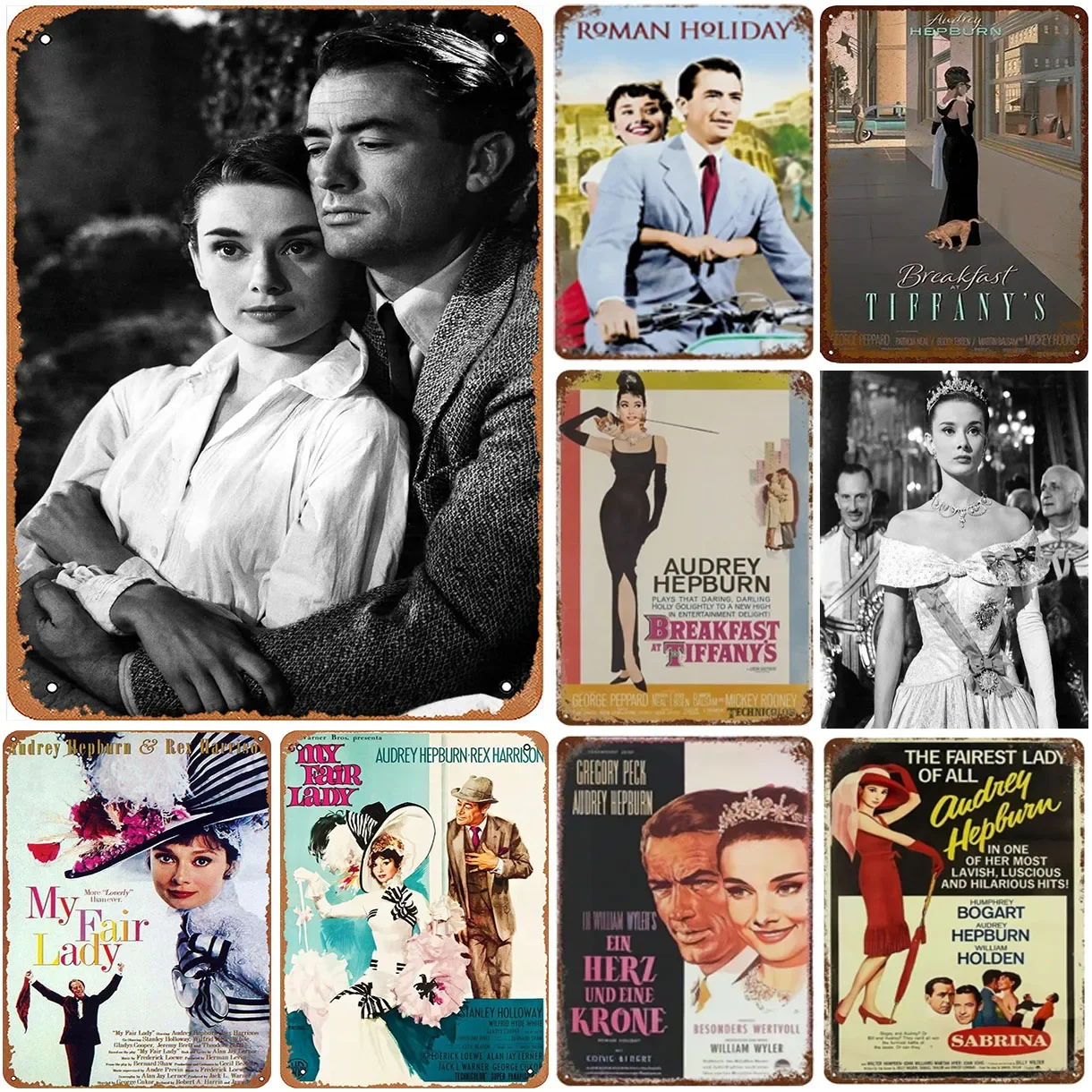 Metal Tin Signs Plaque Wall Decoration Vintage Art Old Movie Posters Iron Painting for Film Man Cave Home Cafe Garden Club Bar