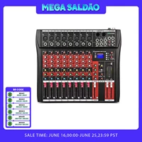 VEDO 8 Channel Professional Audio Mixer Portable Sound Mixing Console USB Interface Digital MP3 Computer Input Audio Recording 1