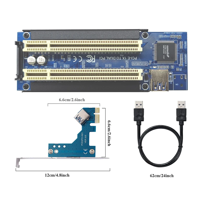 ライザーカードpci-eexpress x1からデュアルpci,アダプター,pc