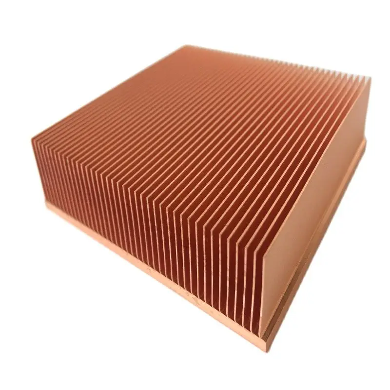 Dissipador de Calor Faça Você Mesmo Pure Copper Skiing Fin Radiador Dissipador de Calor Chip Eletrônico Amplificador de Potência Refrigerador Puro 80x80x20 mm