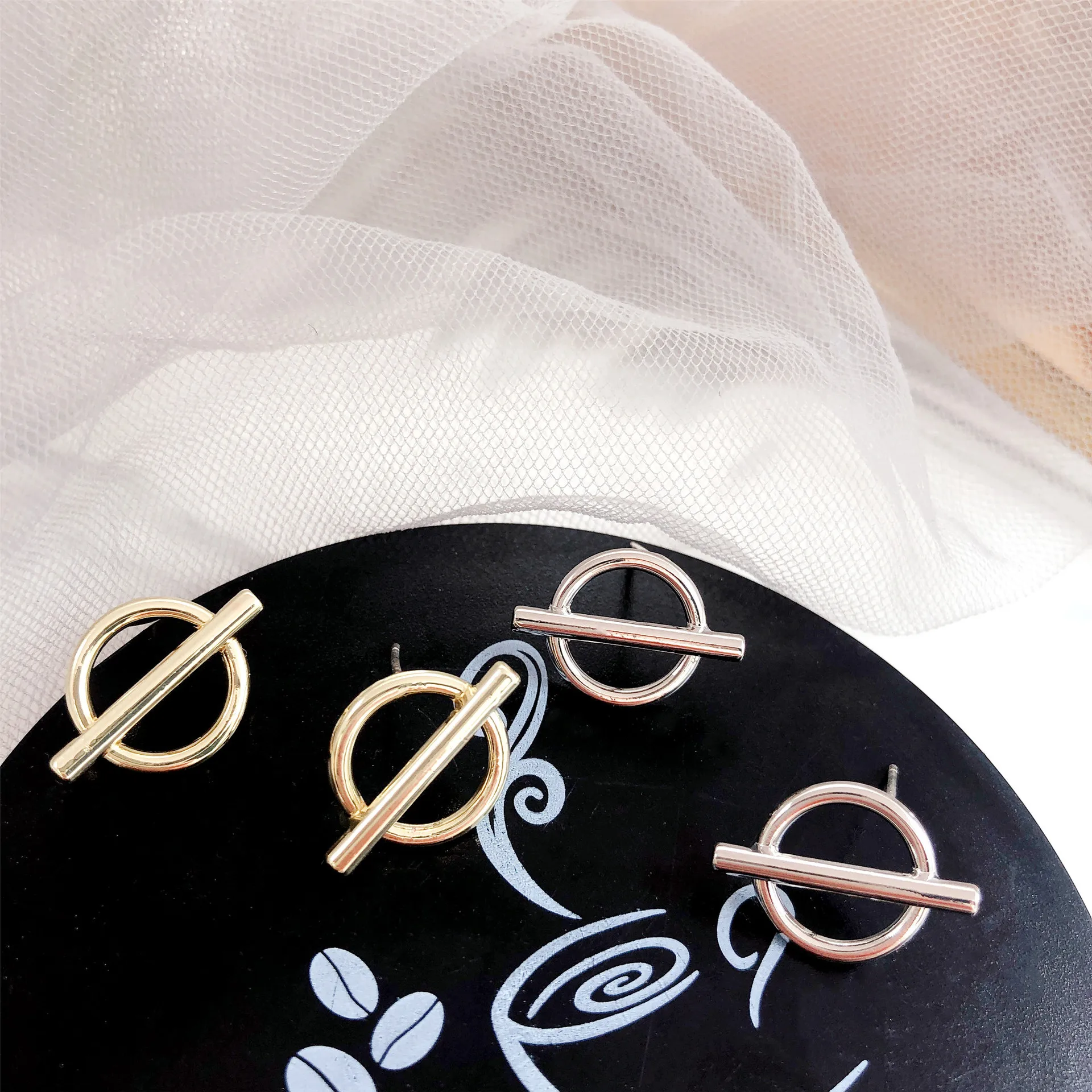 

10pcs Silver Gold Color Earring Settings Hollow Stud Earrings Base Jewelry Connectors for Diy Jewelry Making Findings Accessory