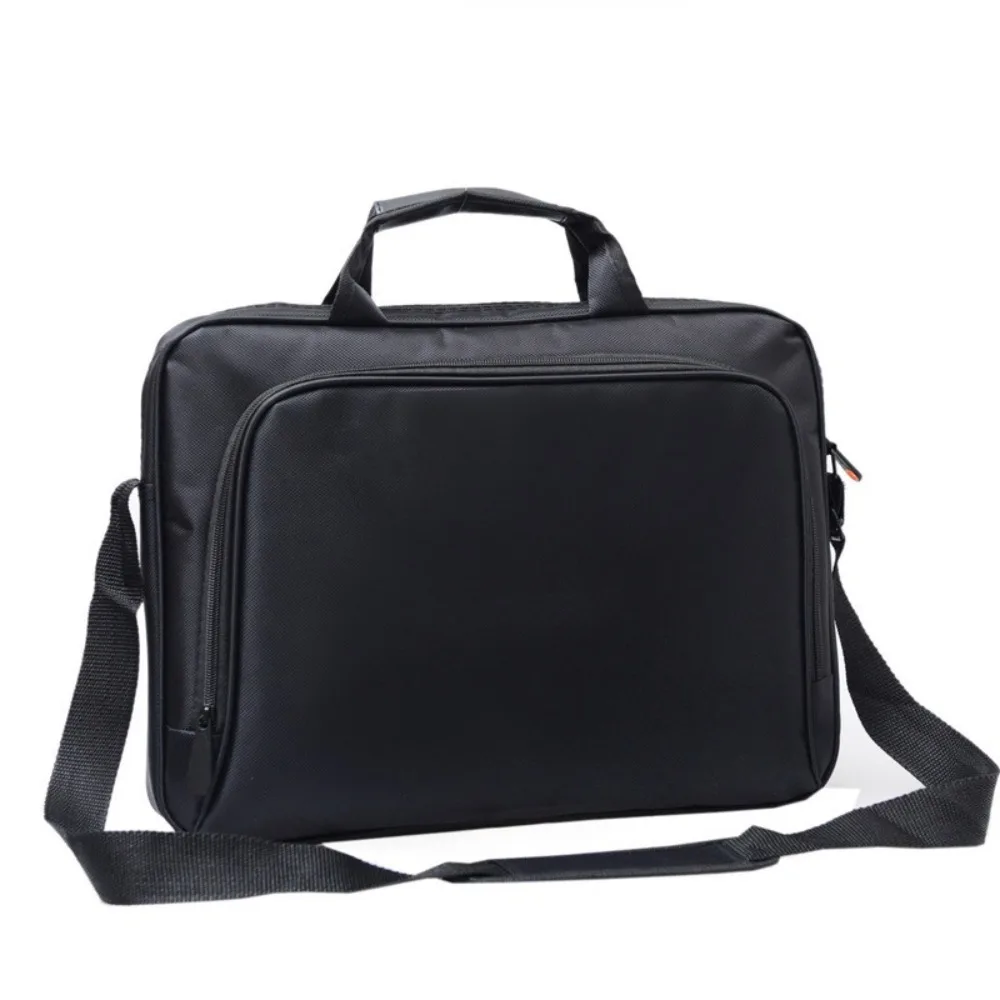 Borsa per laptop da 15 pollici, 15,6 pollici, 17 pollici, con doppia cerniera, borsa a tracolla universale, impermeabile, nera, per Lenovo/Huawei - immagine 2