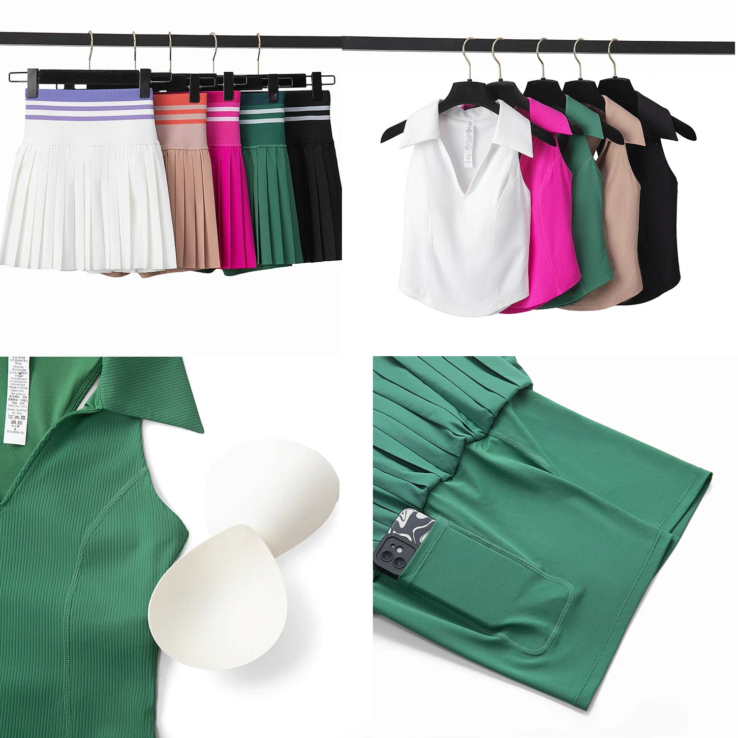 Sports Skirt Women Summer 2 Pieces Set High Waist Mini Skirts V-Neck Bra Backless Suspender Top Golf