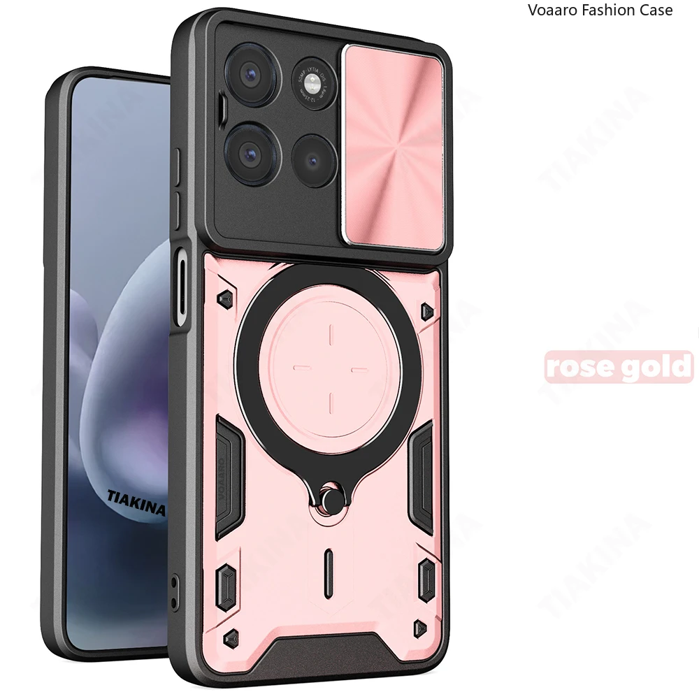 Rotating Lens Armor Case with Magnetic Ring Stand