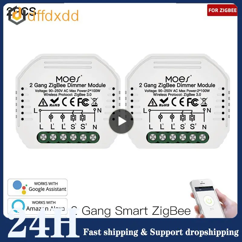 

Умный диммер Smartlife/Tuya, мини-переключатель с 2 клавишами, таймером, голосовым управлением через приложение