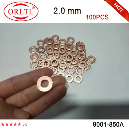 구리 워셔 100 개 9001-850c 3mm 9001-850a 2mm 9001-850b 1.5mm 9001-850d 2.5 델파이 인젝터 노즐용 2